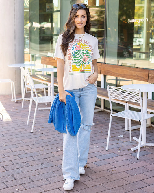 White graphic tee