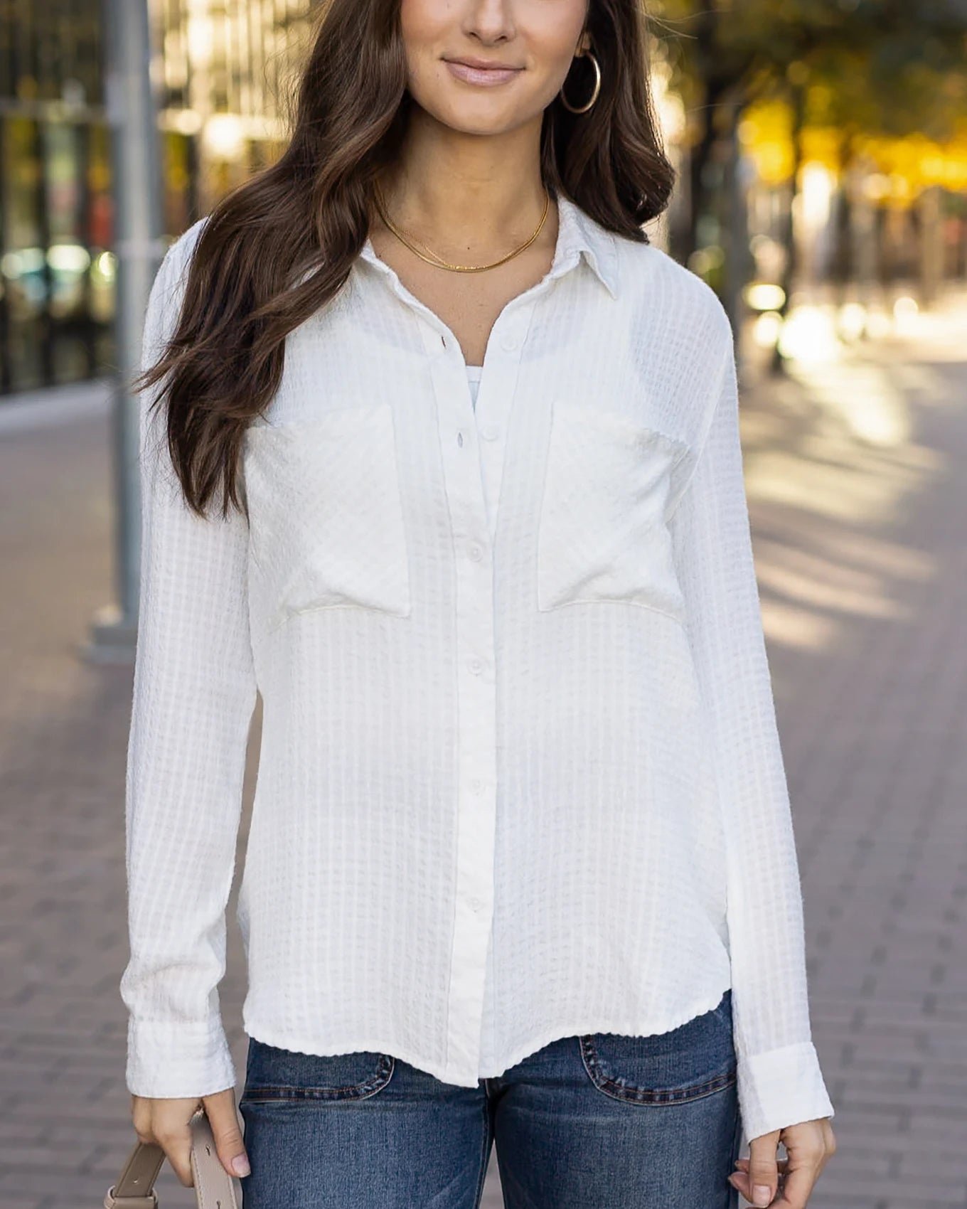 white button up shirt