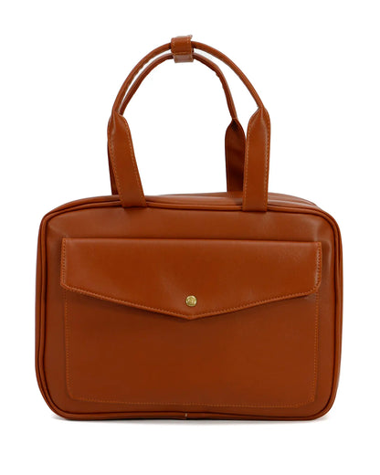 All-in-one Travel Toiletry Bag in Cognac