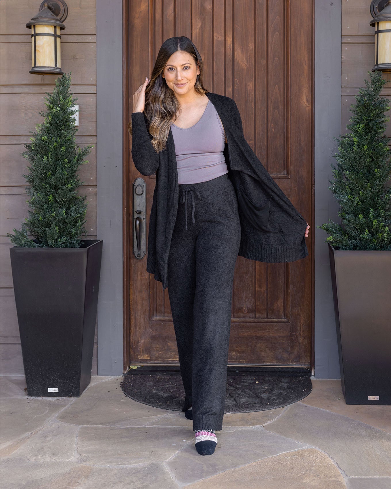 Grey wide best sale leg lounge pants