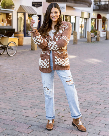 brown cardigan