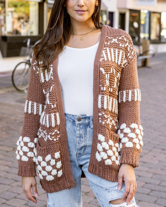 Brown cardigan sweater