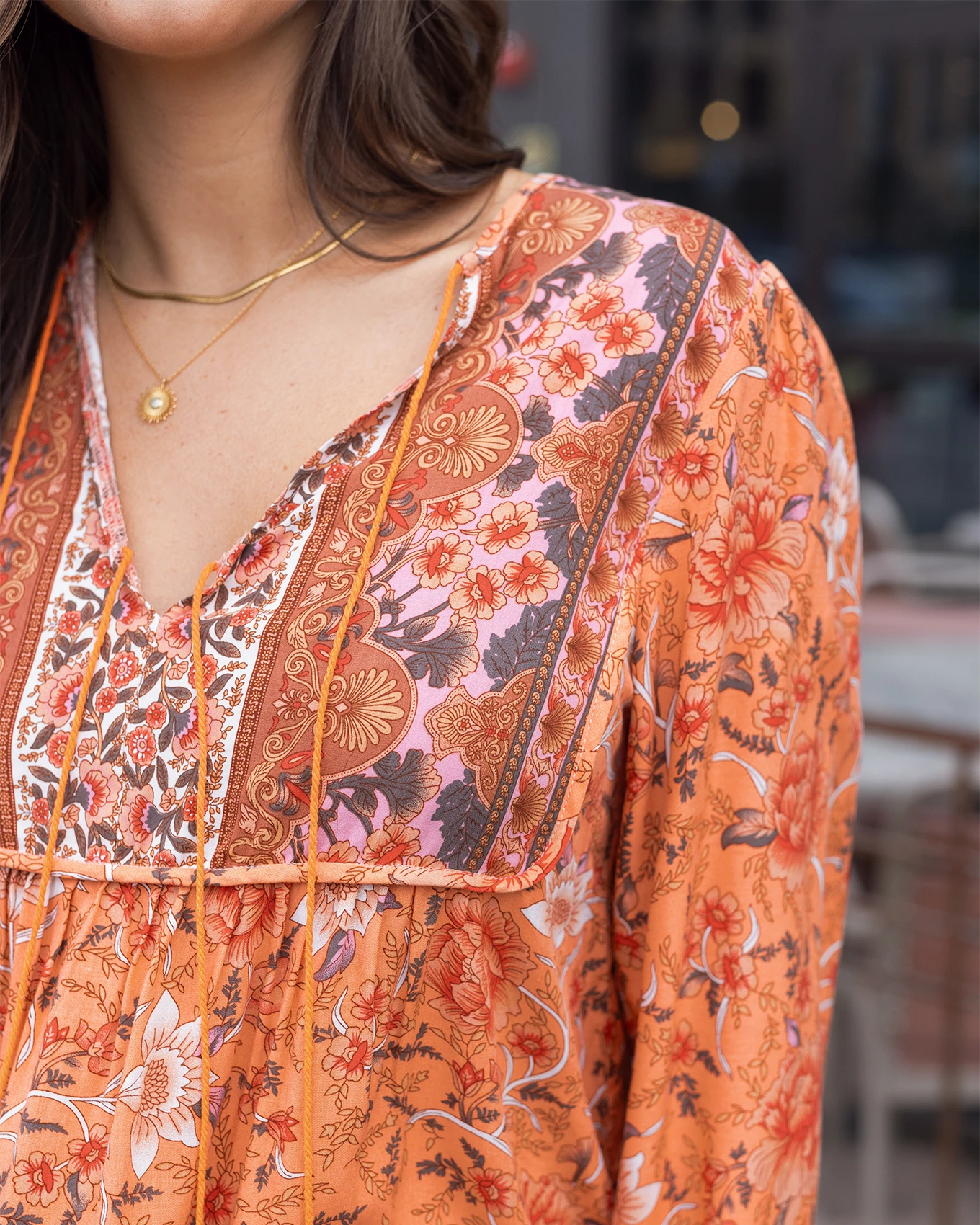 orange blouse