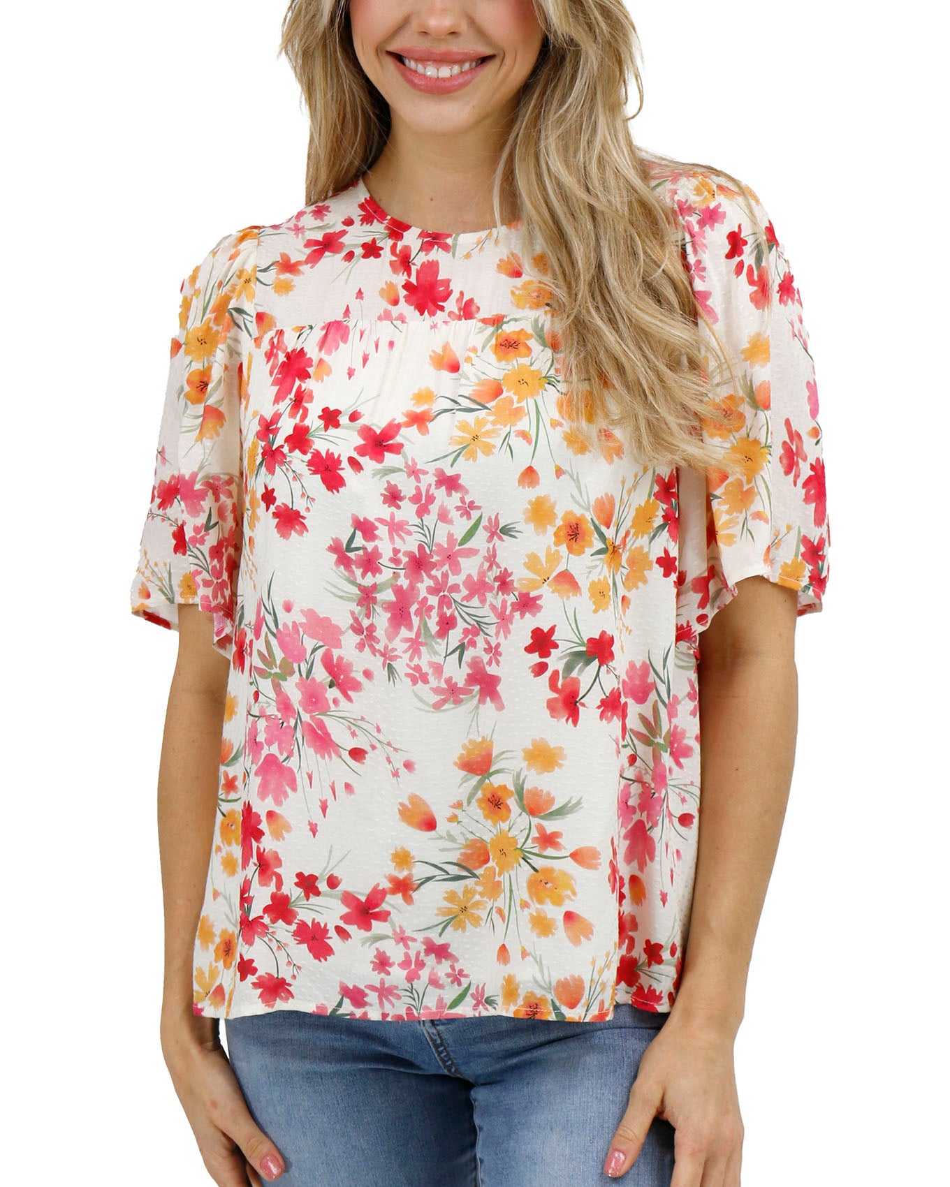 Flowy floral top on sale