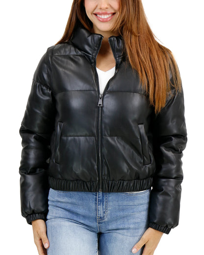 womens black puffer vest