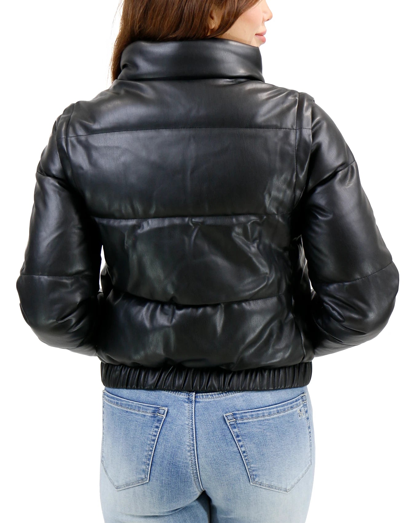 puffer leather jacket