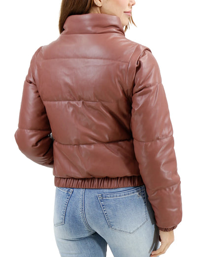 puffer leather jacket