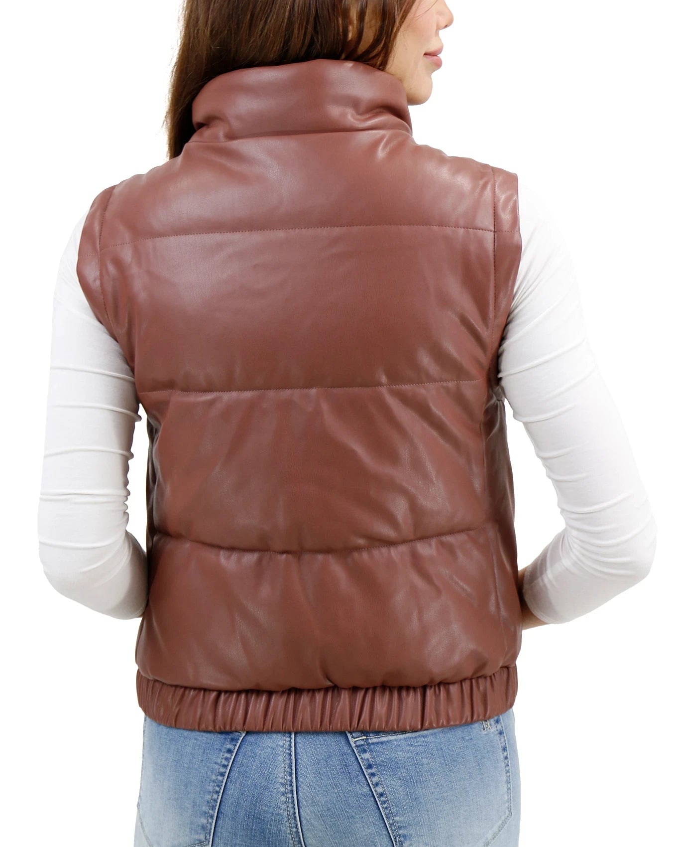 leather puffer jacket