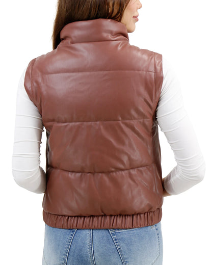 leather puffer jacket