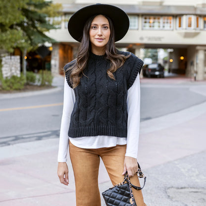 cable knit sweater vest