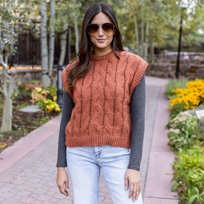 cable knit sweater vest