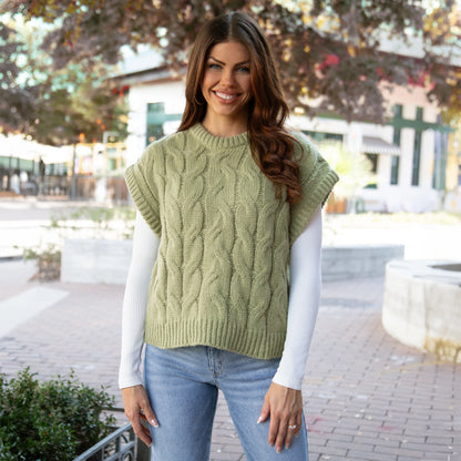 cable knit sweater vest