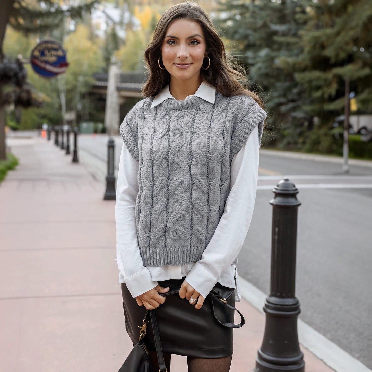 cable knit sweater vest