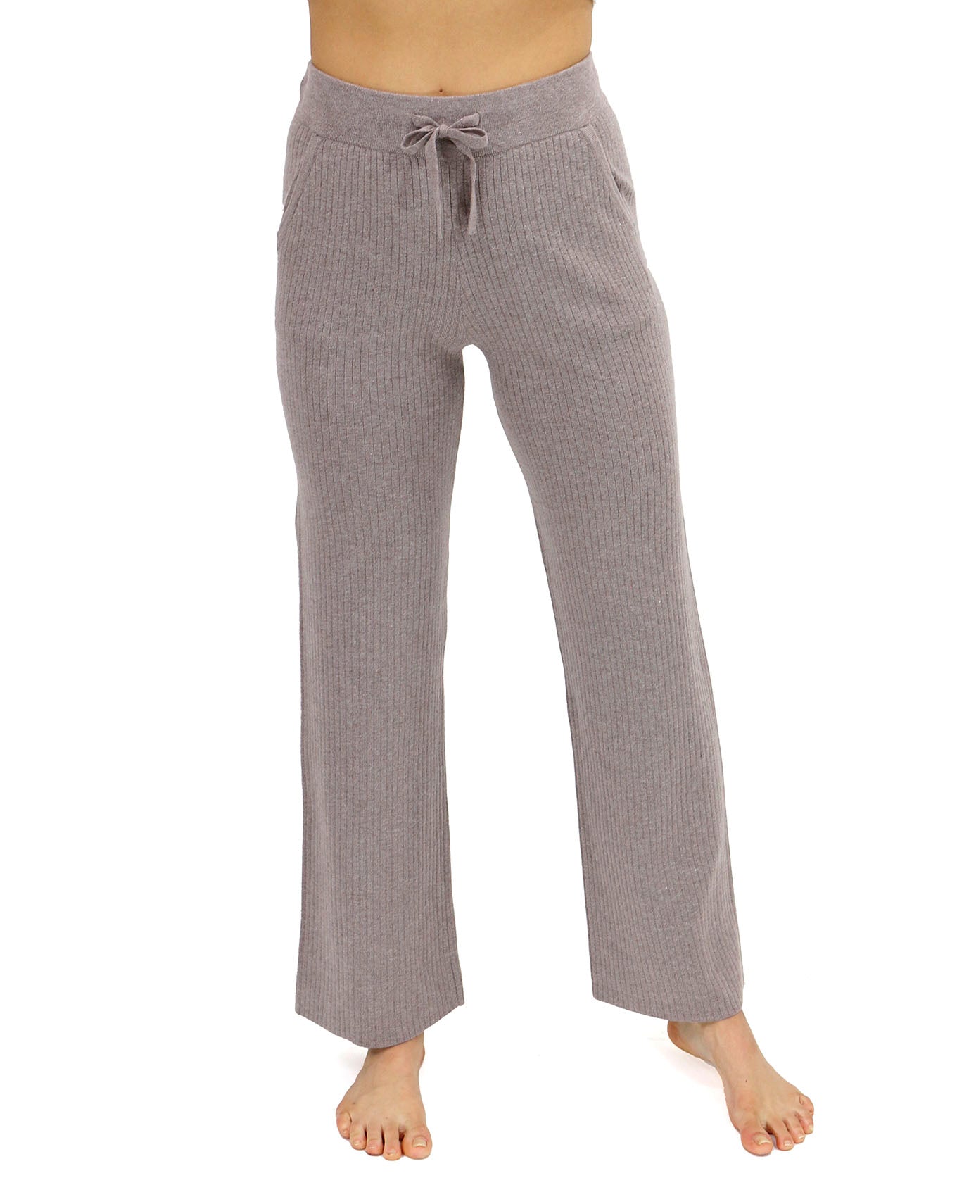 Grey Comfy Ribbed Elasticated Trousers - Want That Trend