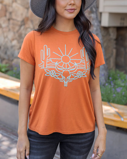 orange graphic tee