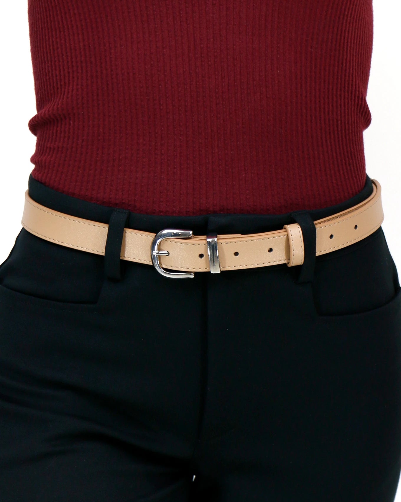 brown leather belt