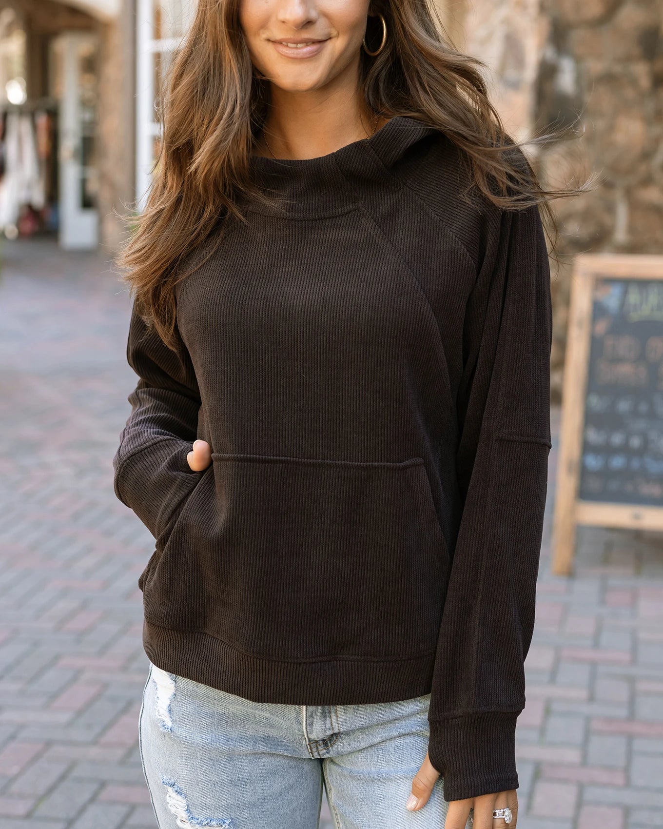 Brown hoodie