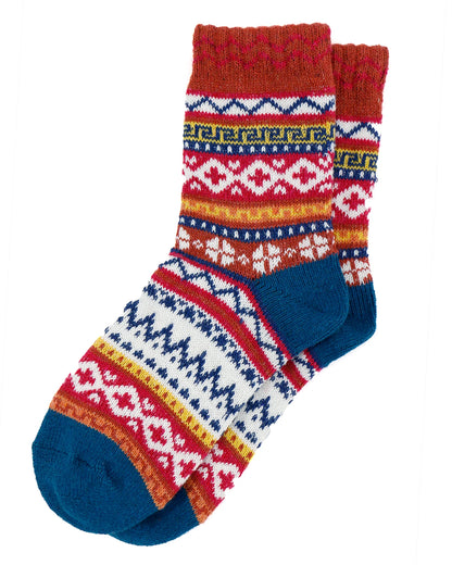 Knit Cozy Teal Alpine Crew Socks