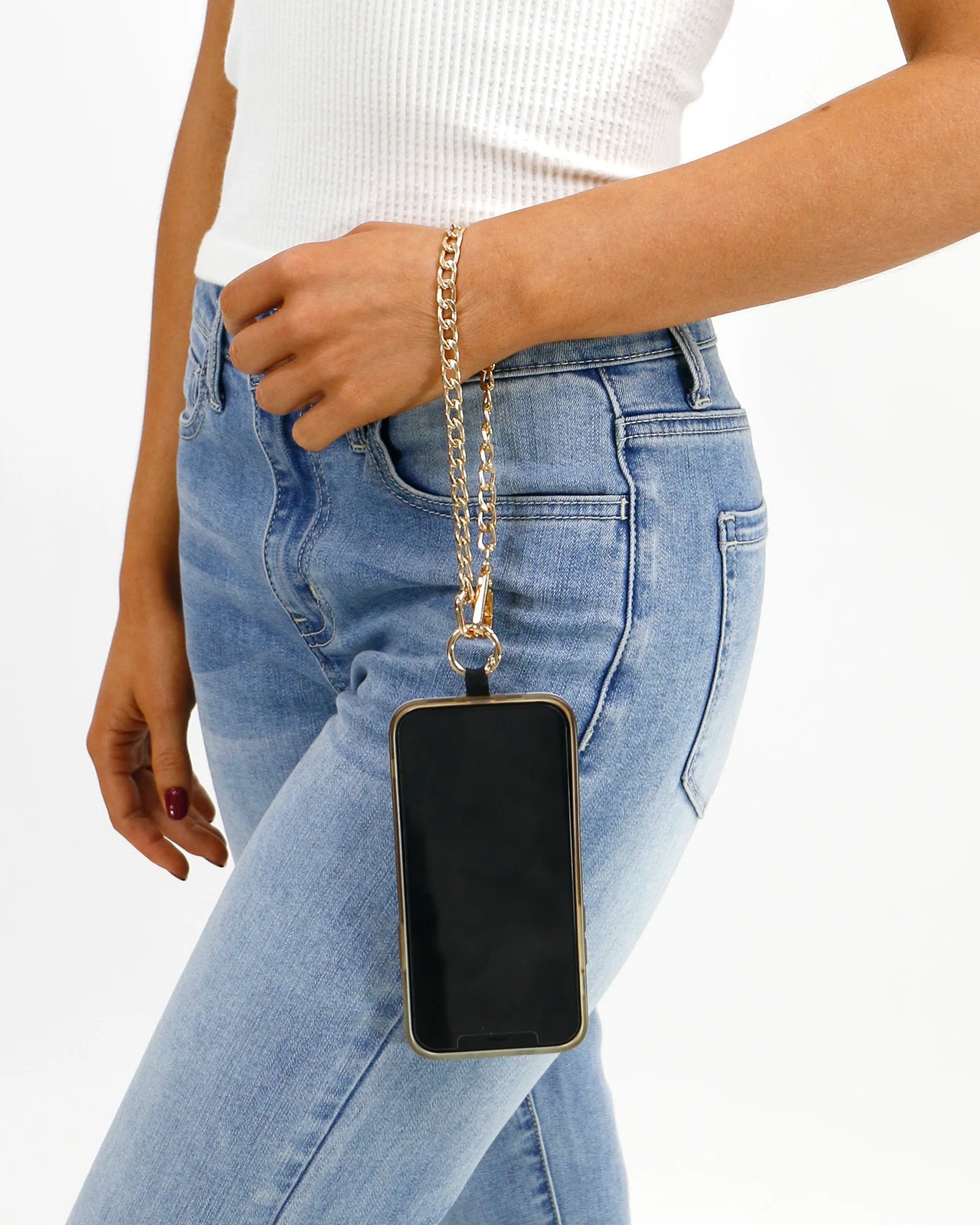 Gold Crossbody Cell Phone Chain w/ Wallet