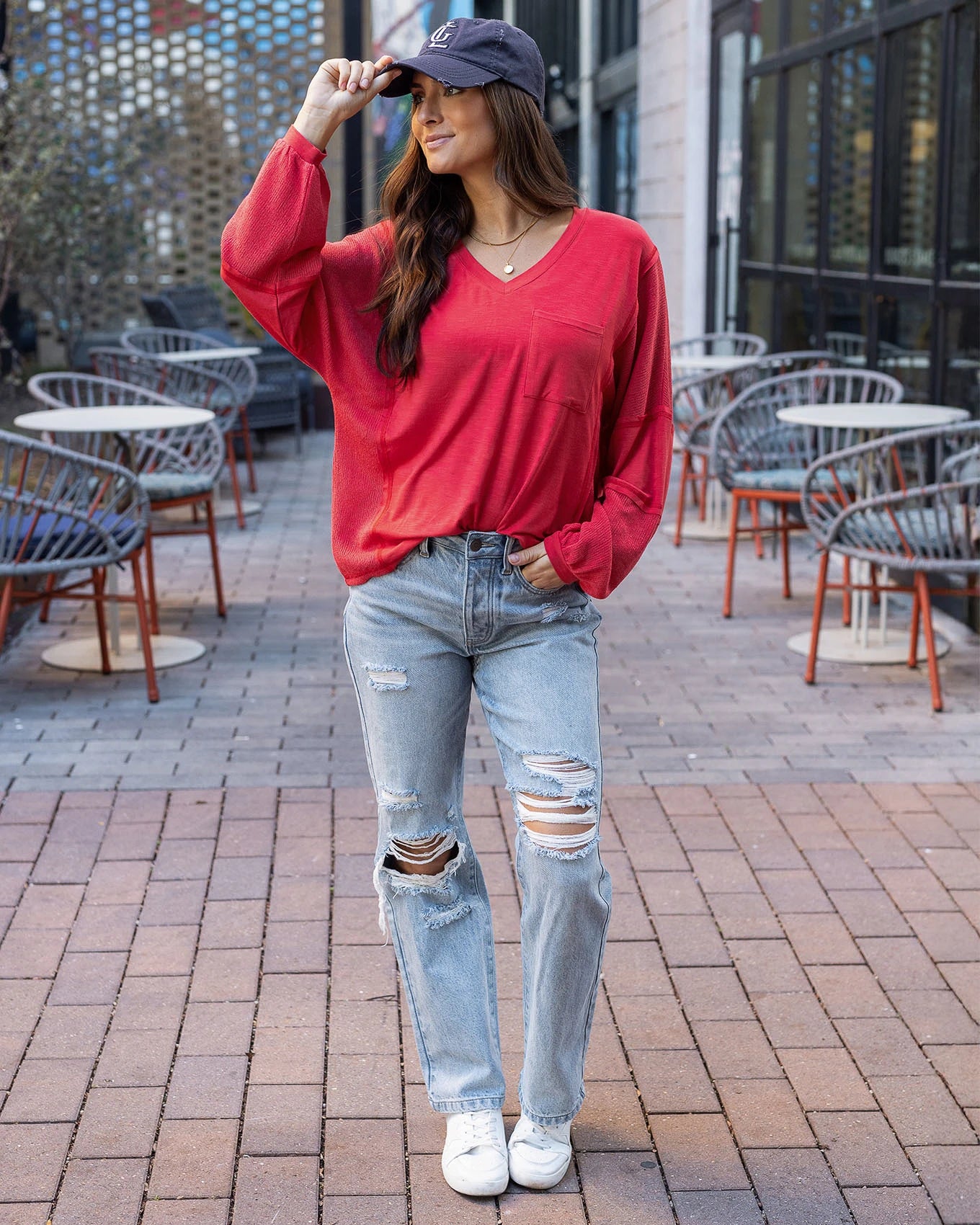 Poppy Dolman Sleeve Boho V-Neck Top