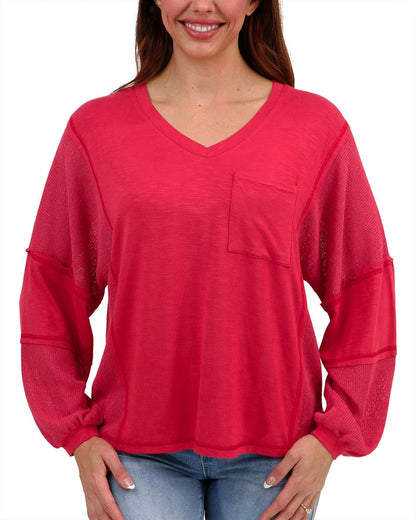 Poppy Dolman Sleeve Boho V-Neck Top