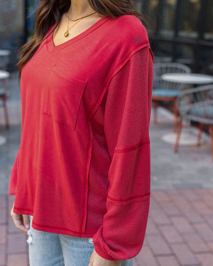 Poppy Dolman Sleeve Boho V-Neck Top