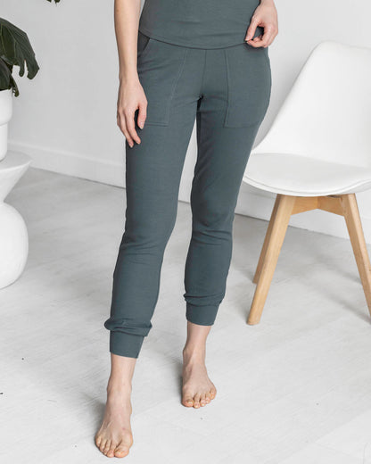 Essential Ribbed Forest Jogger Pants