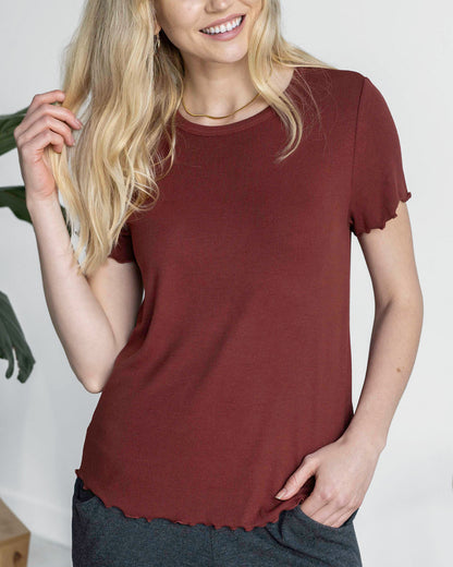 Essential Ribbed Rust Relaxed Fit Tee