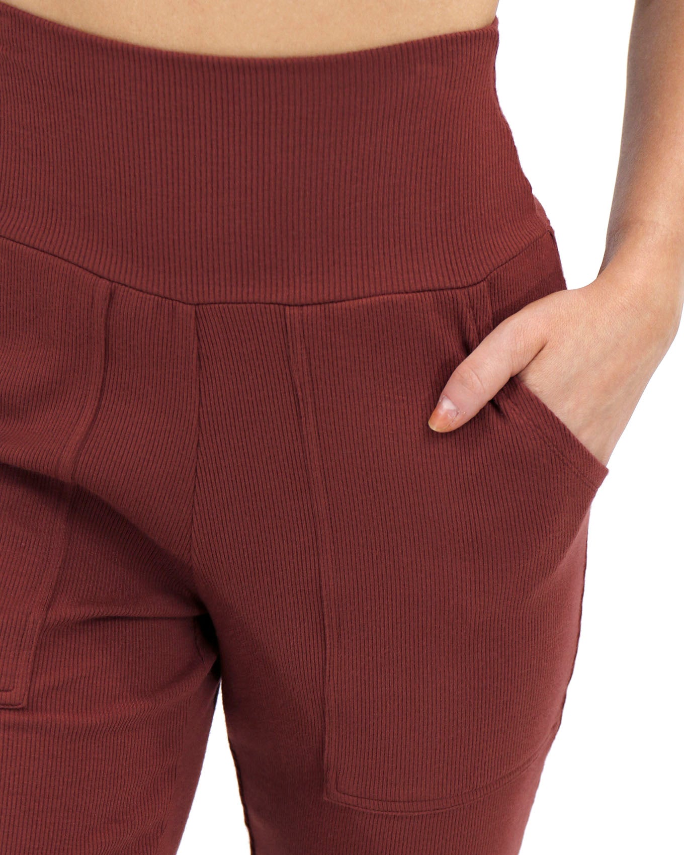 Essential Ribbed Rust Jogger Pants