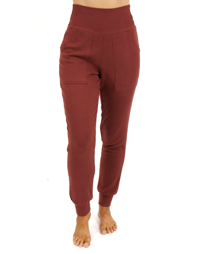 Essential Ribbed Rust Jogger Pants