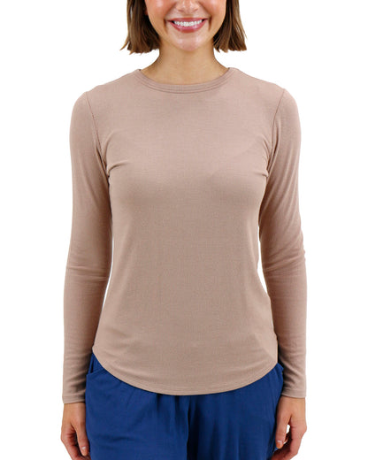 Essential Ribbed Nude Long Sleeve Tee