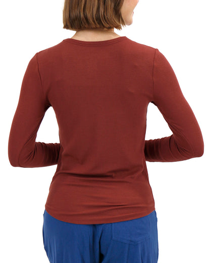 Essential Ribbed Rust Long Sleeve Tee