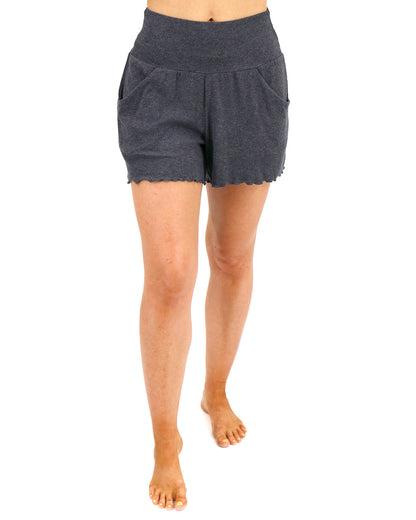 Essential Ribbed Charcoal Lounge Sleep Shorts