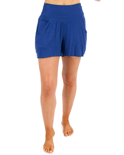 Essential Ribbed Classic Blue Lounge Sleep Shorts