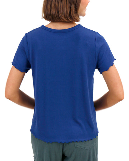 Essential Ribbed Classic Blue Relaxed Fit Tee