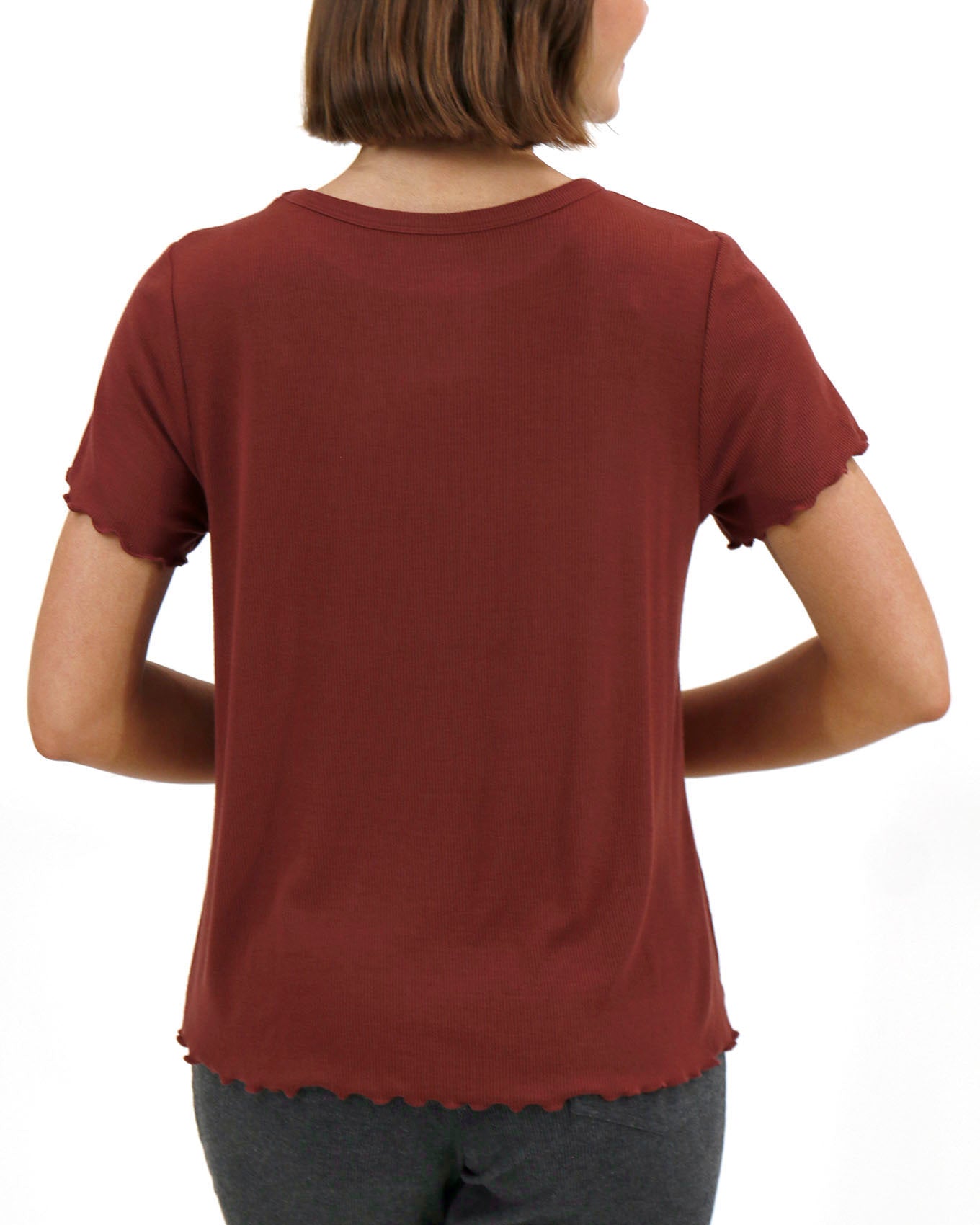 Essential Ribbed Rust Relaxed Fit Tee