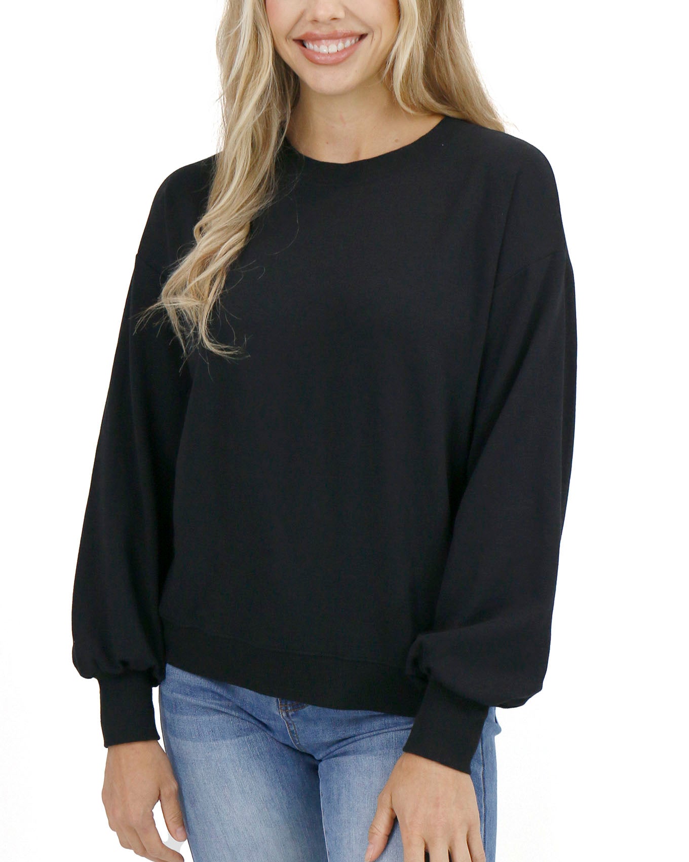 Long sleeve sale black sweatshirt