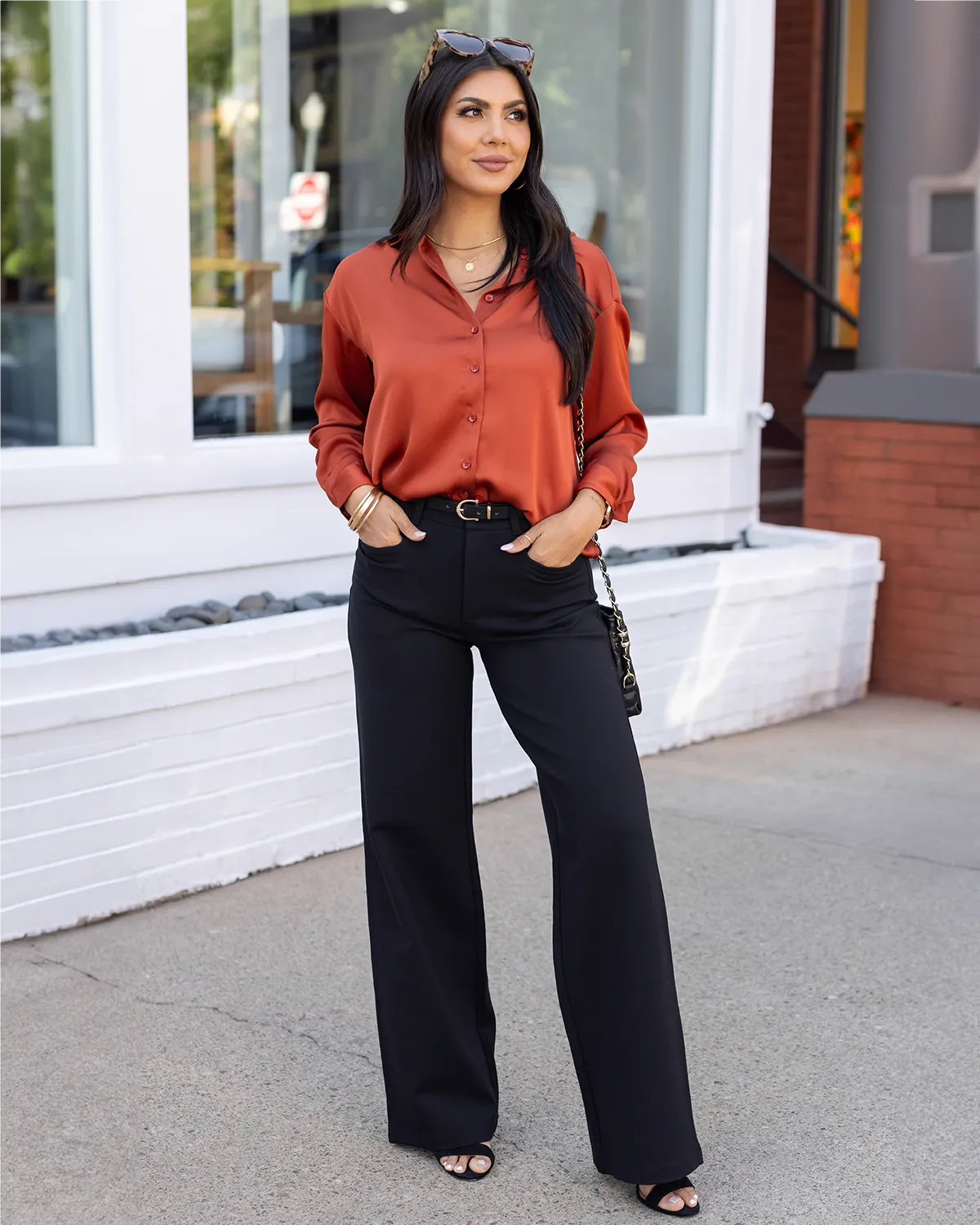 Fab Fit Black Work Pant Wide Leg