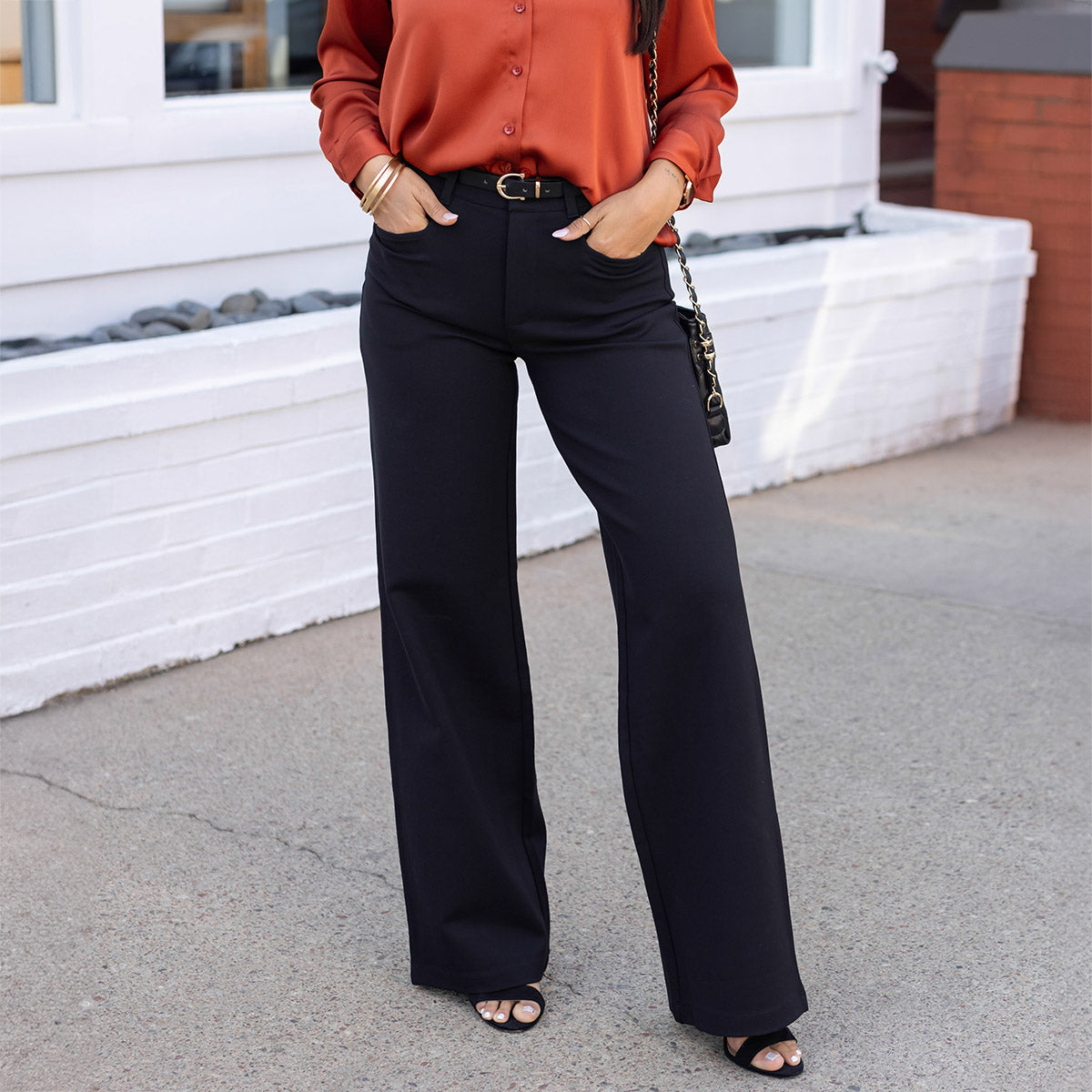 Fab-Fit Black Work Pant - Wide Leg