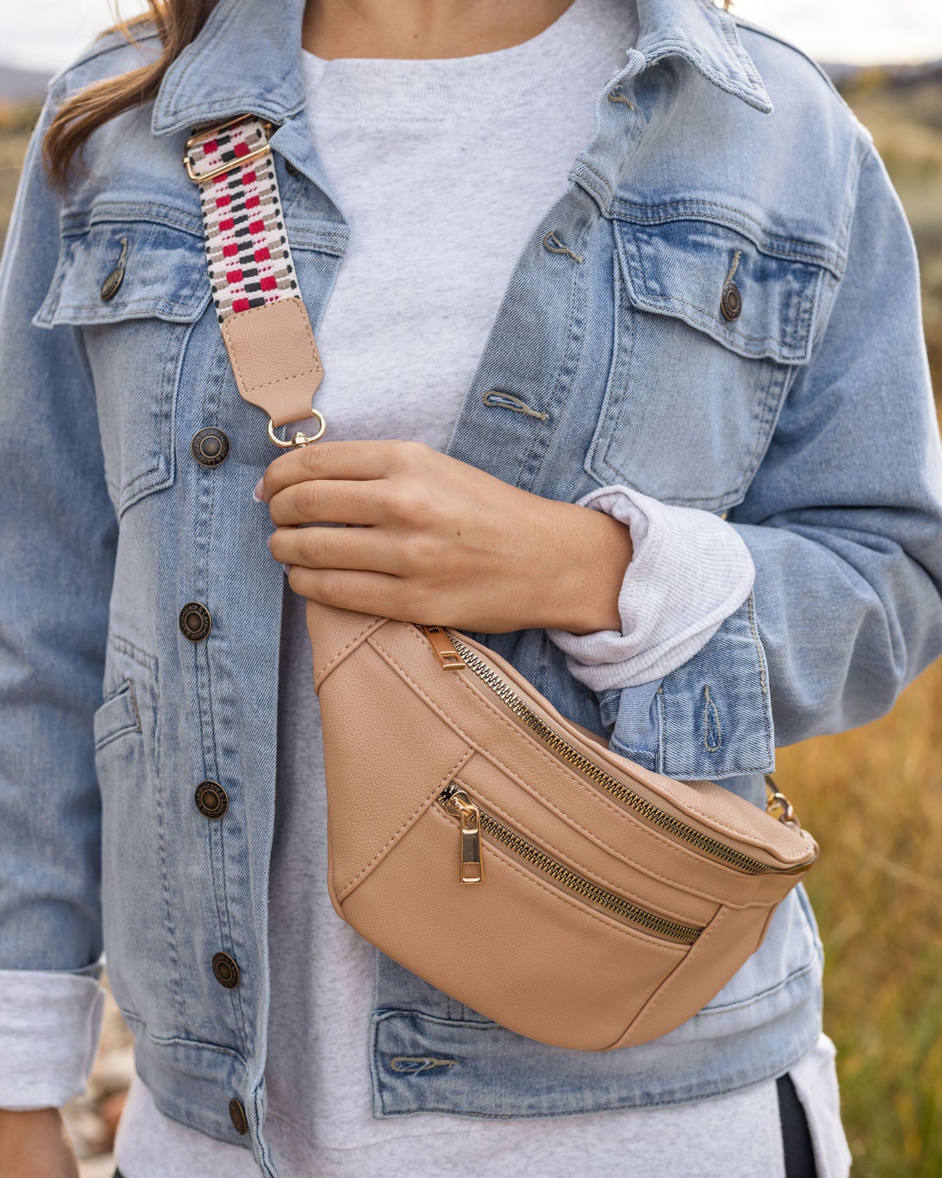 Bag Strap - Gray Aztec Leather — Farmericana Designs