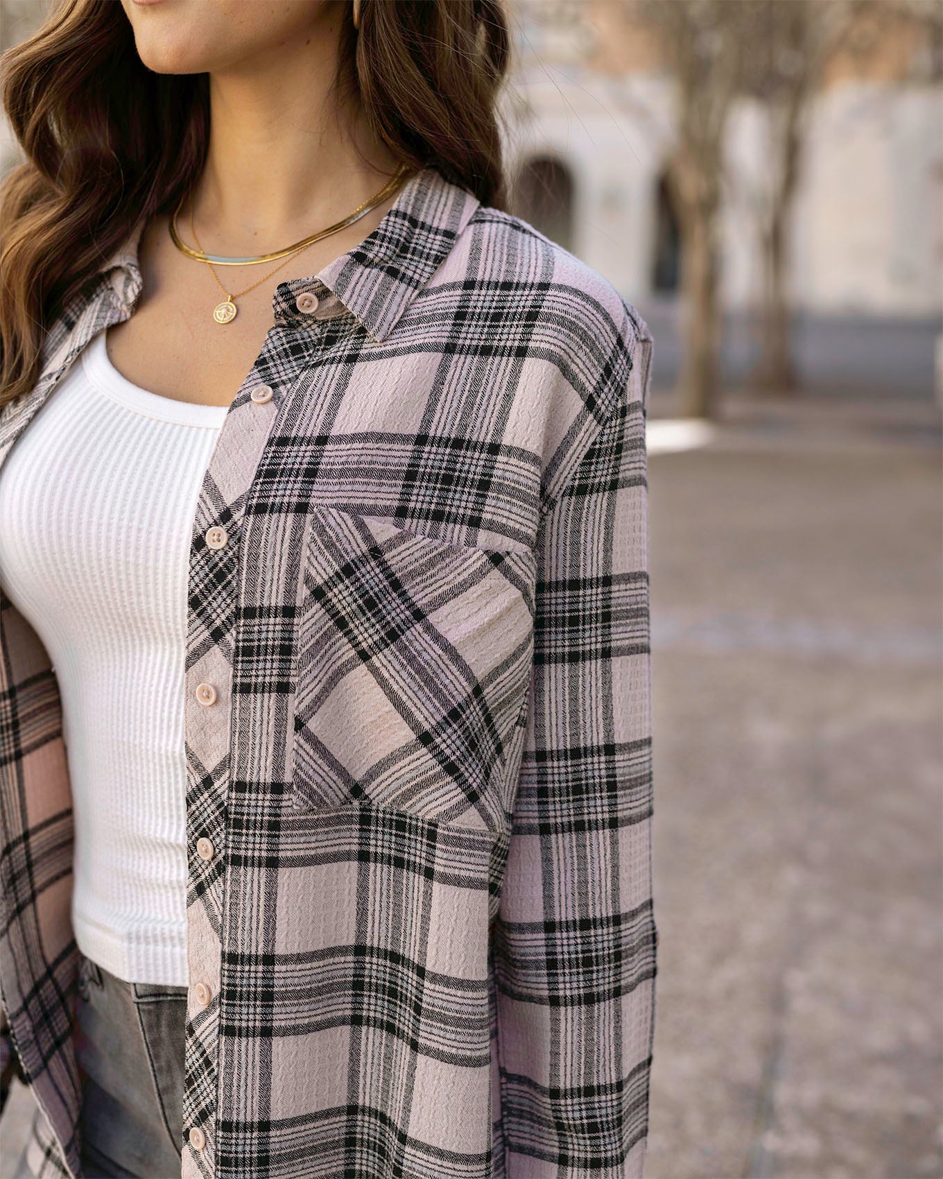 THE GREAT. Estate Button Up outlets Top Plaid Blouse