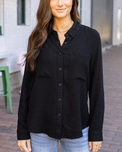 black button up shirt