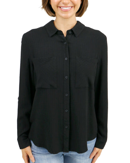 button up shirt black