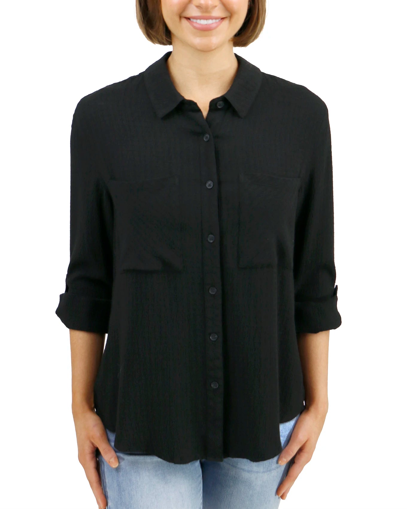 black button up long sleeve shirt