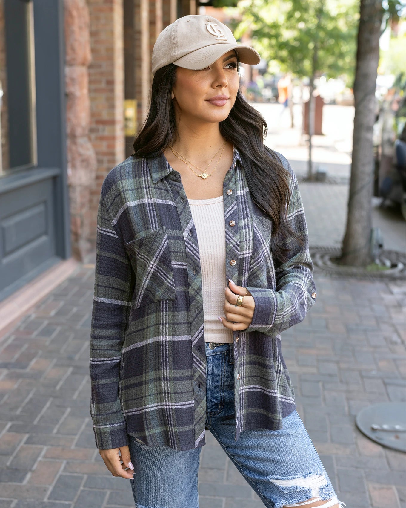 Plaid top