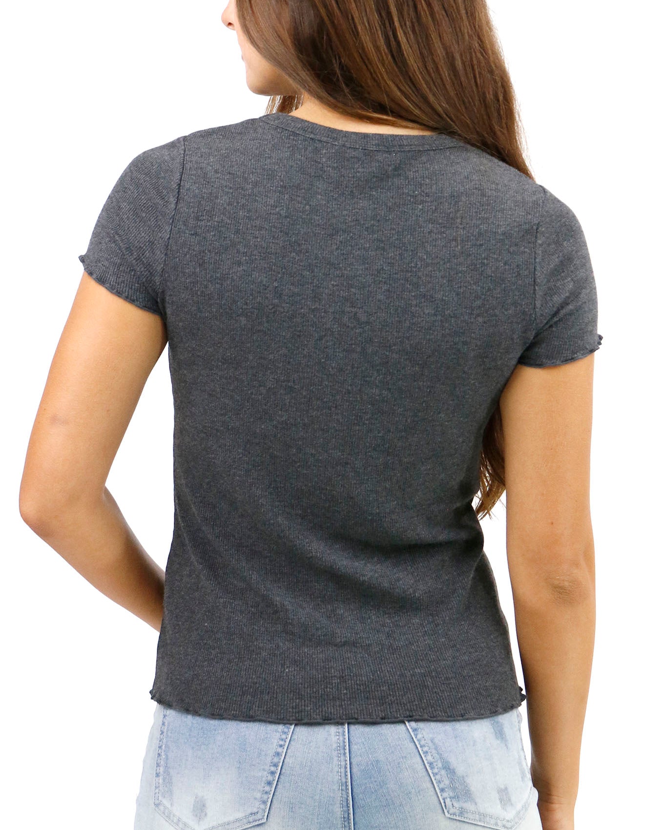 Fitted Ribbed Tee Ocean Blue - FINAL SALE