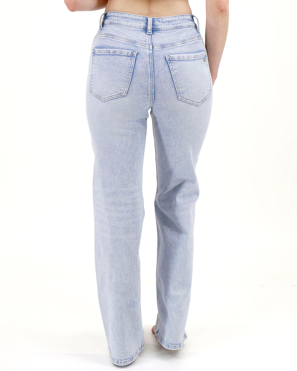 As-Is Wide Leg Premium Denim in Non Distressed Light-Wash - FINAL SALE