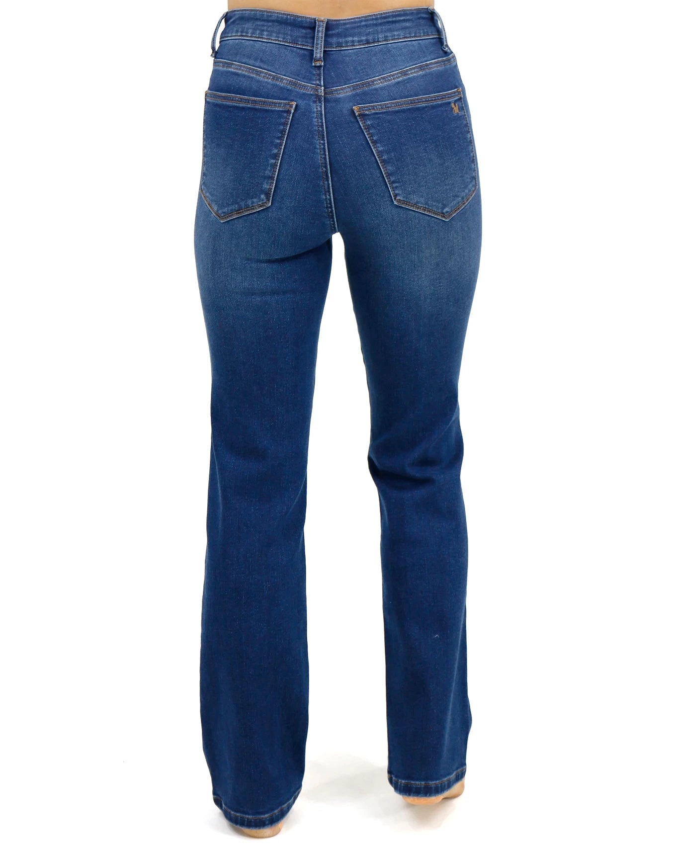 Fleece Dark Mid Wash Straight Leg Jeans