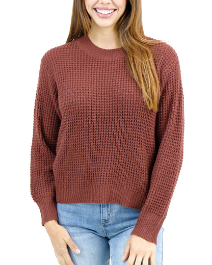 waffle knit sweater womens