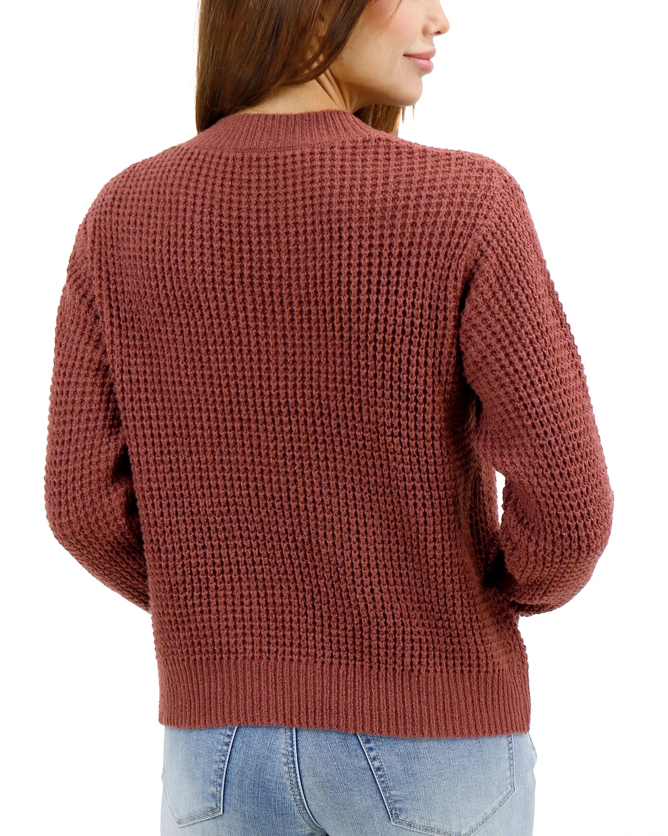 womens waffle knit sweater